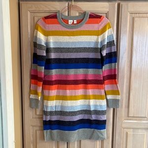 Gap Kids holiday stripe knit sweater dress
